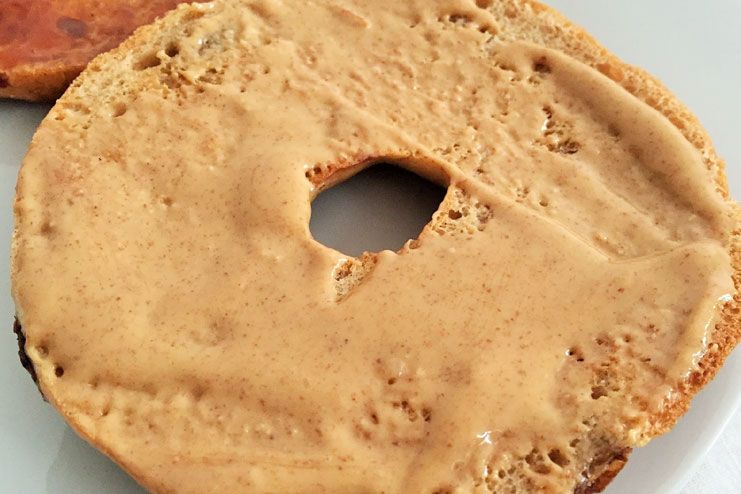 Bagels with peanut butter or almond butter