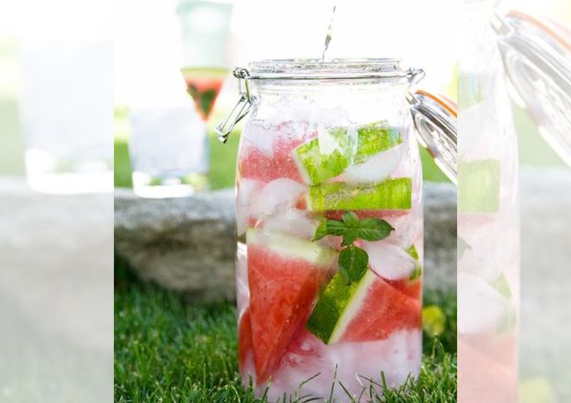 Watermelon basil infused water