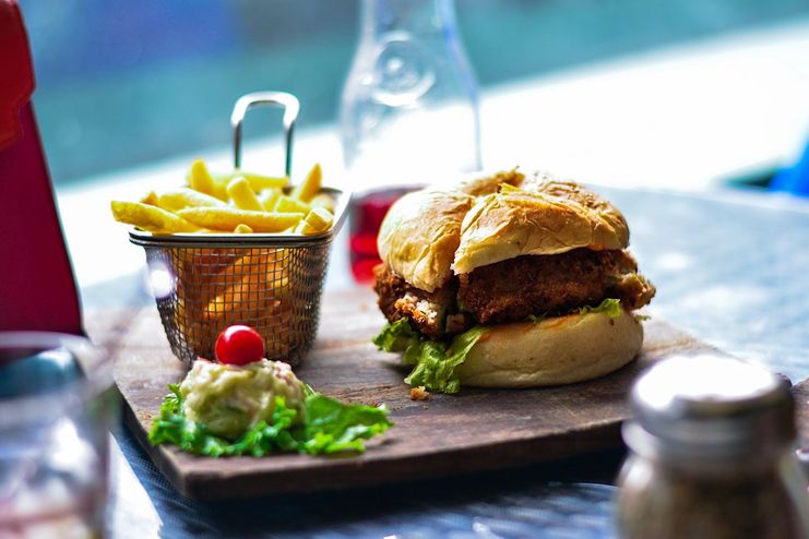 Burger and fries