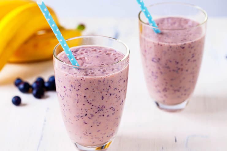 Blueberry Almond butter Banana Protein Shake