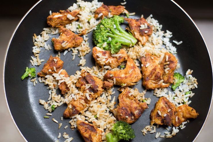 Chicken rice and veggies