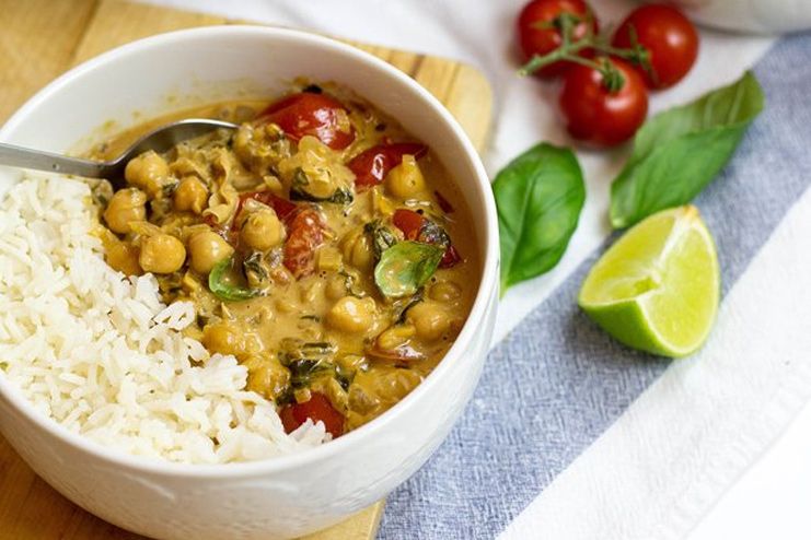 Chickpea Stew Curry with Rice