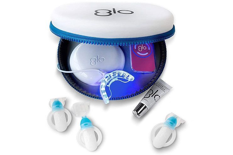 GLO Brilliant Deluxe Teeth Whitening Device Kit with Patented Blue LED Light