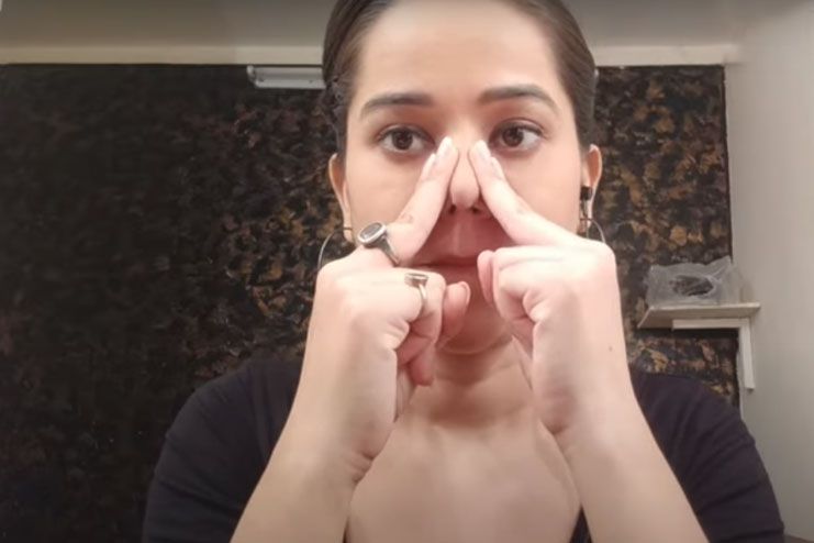 Massage exercise to sharpen nose