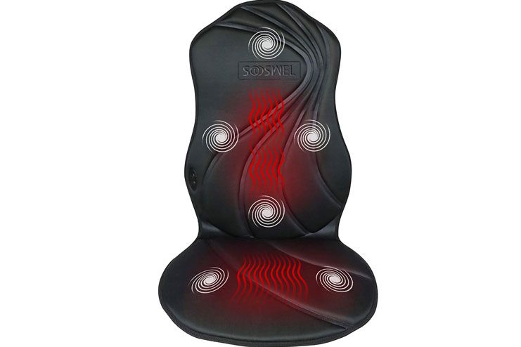 Sooswel Vibration Massage seat Cushion with 6 Motors and 2 Therapy Heating Pad