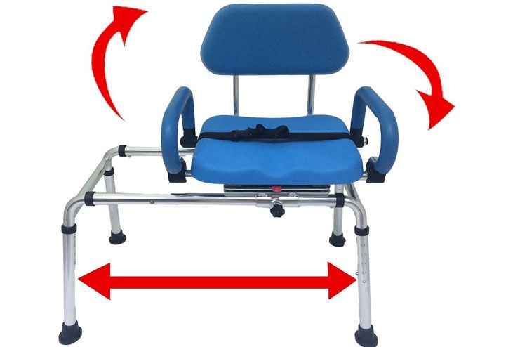 Carousel Sliding Transfer Bench with Swivel Seat