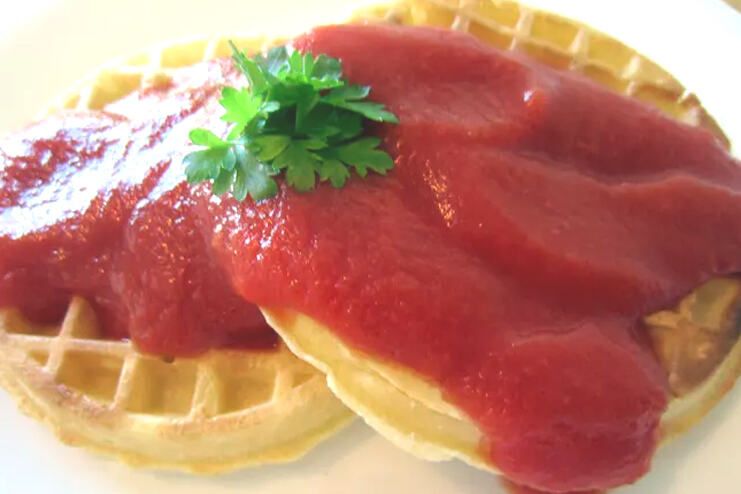 Waffles with Pasta sauce