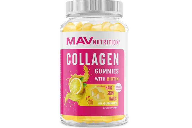MAV Nutrition Hydrolyzed Collagen Gummies with Biotin Zinc Vitamin C and E