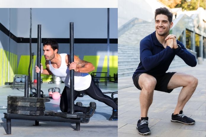 Sled Pushes vs. Squats Sled Pushes vs. Squats
